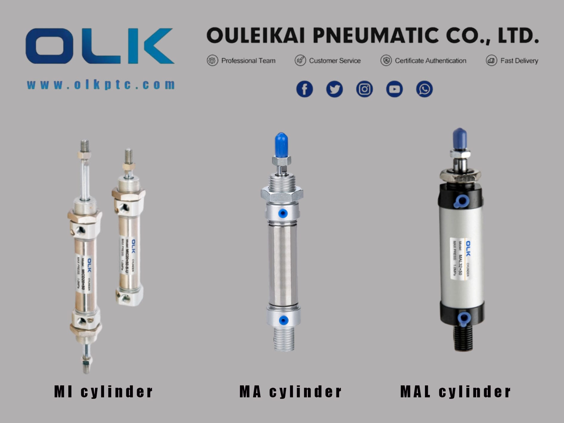 Vad är skillnaden mellan MINI-cylindermodellerna MA,MI och MAL lämpliga för industriell automation?